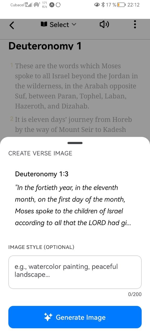 AI-generated verse visuals